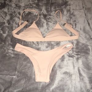 Pastel light pink bikini set